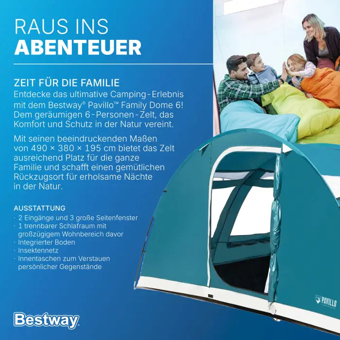 Tenda Familiare Bestway® Pavillo™ Family Dome 6 - 490x380x195 cm