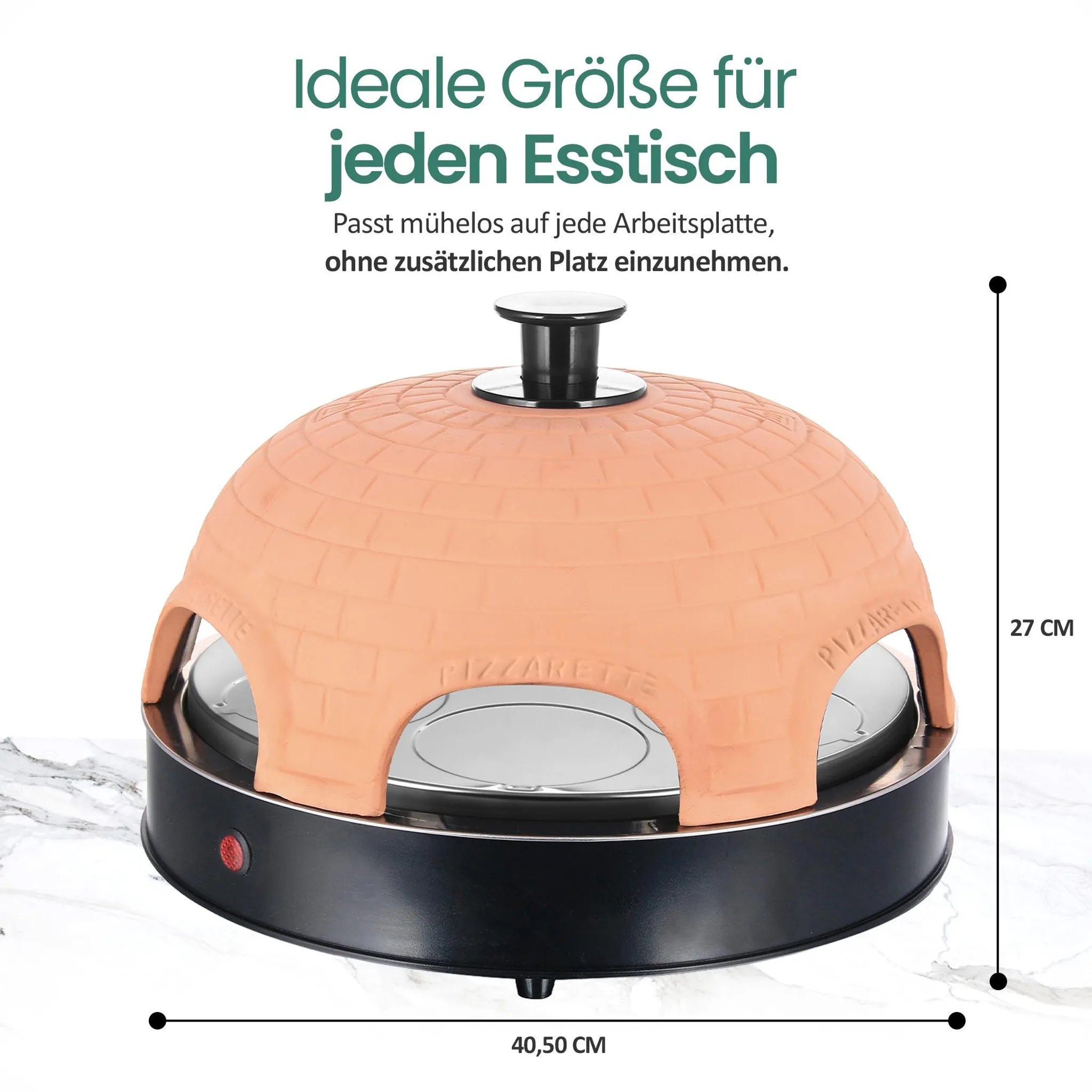 Forno Pizza Emerio PO-115984 con Cupola in Terracotta - 6 Persone
