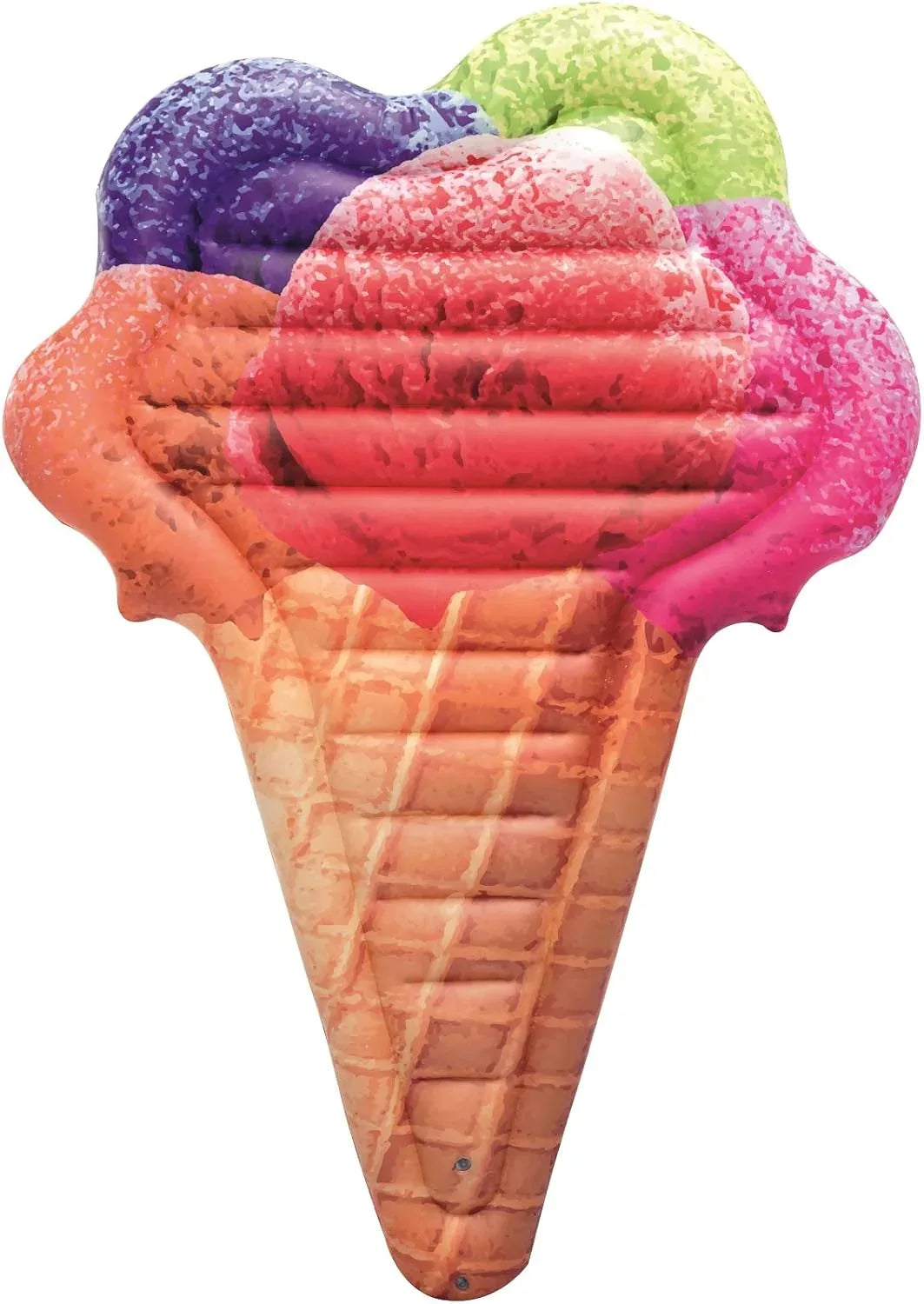 BESTWAY Materassino Gonfiabile Gelato De Luxe (188x130 cm) – Gigante Galleggiante a Forma di Cono con Palline 3D e Tessuto in Rete Bestway