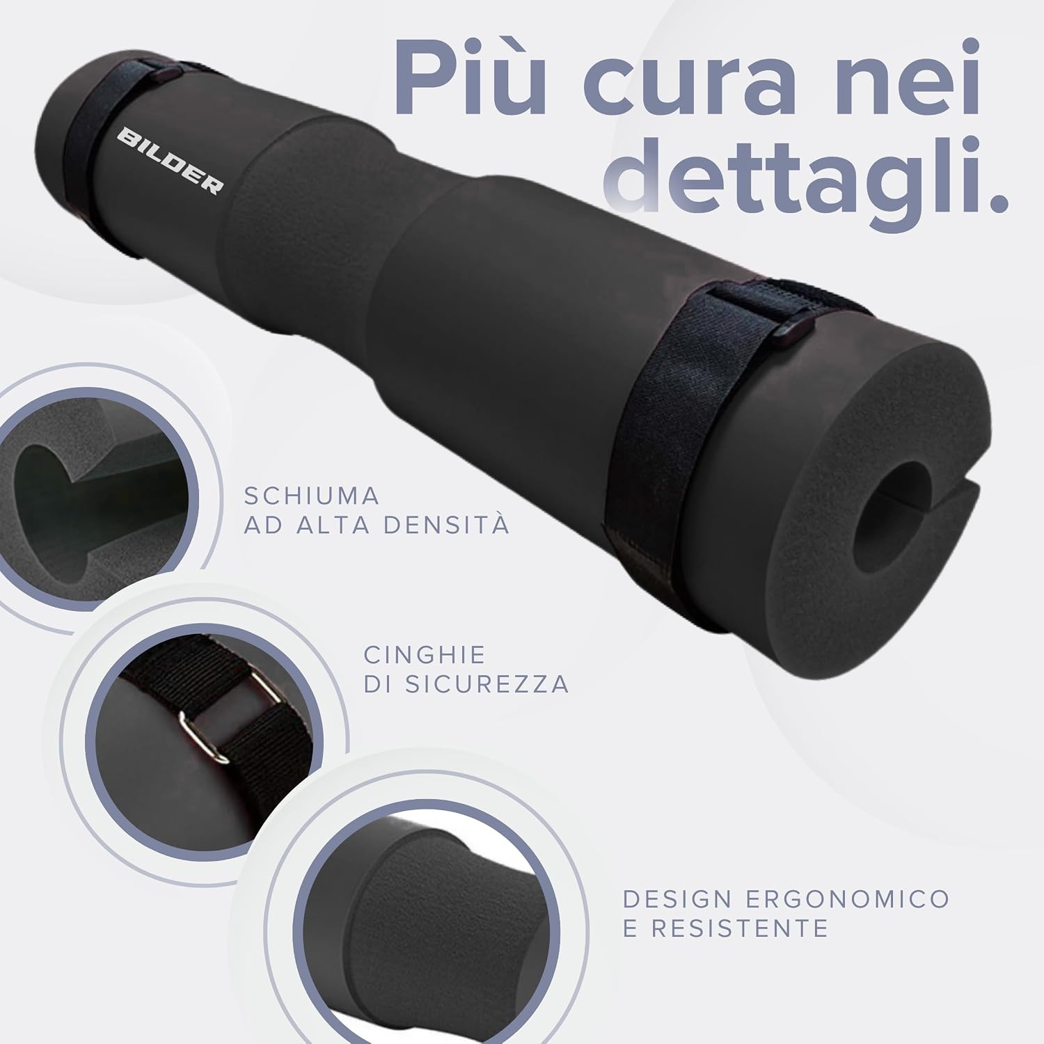 BILDER Barbell Pad Cuscino Bilanciere per Squat e Hip Thrust - 44 x 9 x 9 cm