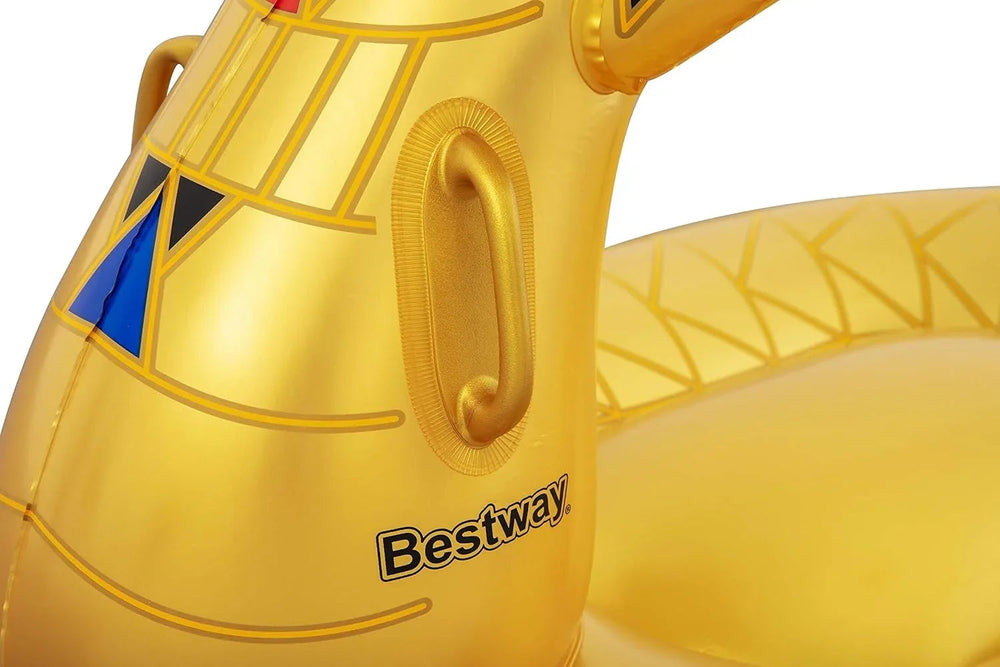 BESTWAY Isola Gonfiabile Cobra d'Oro (180x146 cm) – Materassino Cavalcabile a Tema Esotico e Lussuoso Bestway