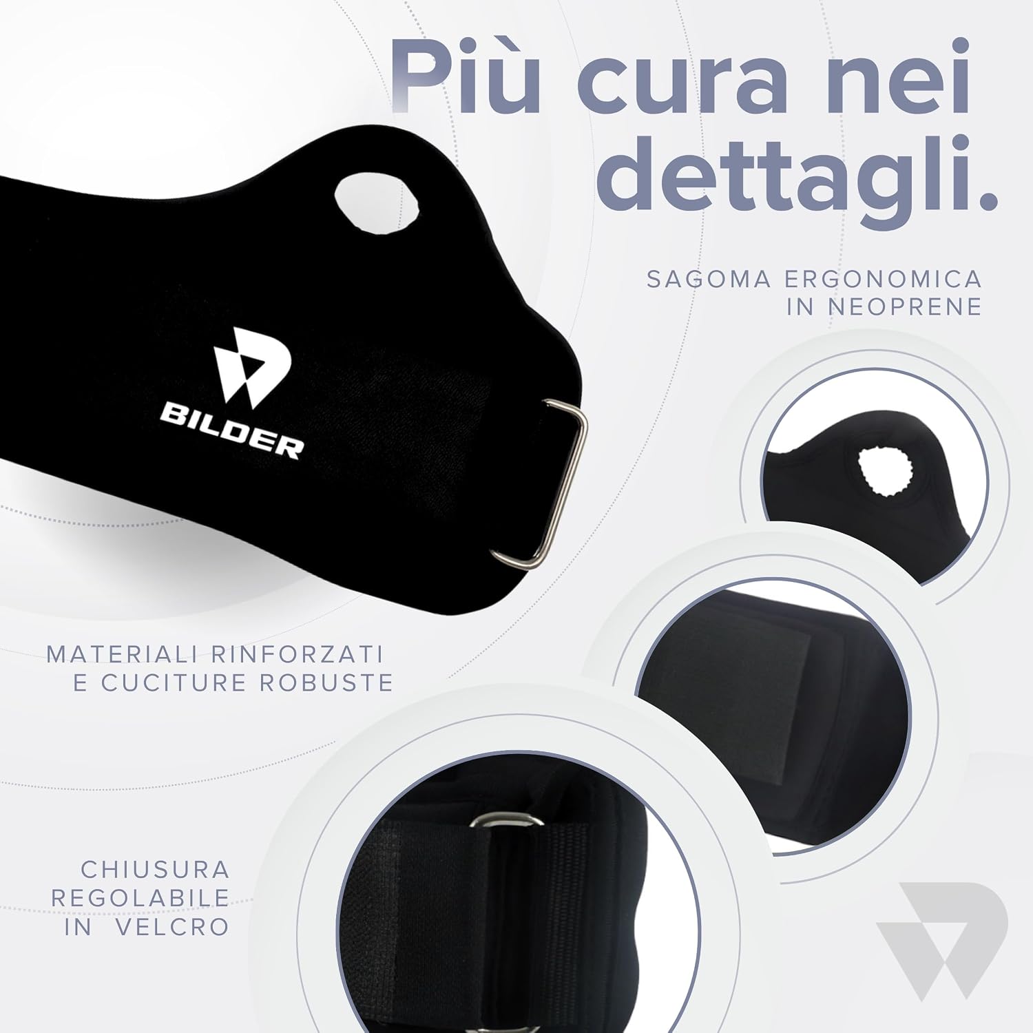 BILDER Coppia Polsini Palestra con Passante per Pollice (45 x 8 cm) 2KG