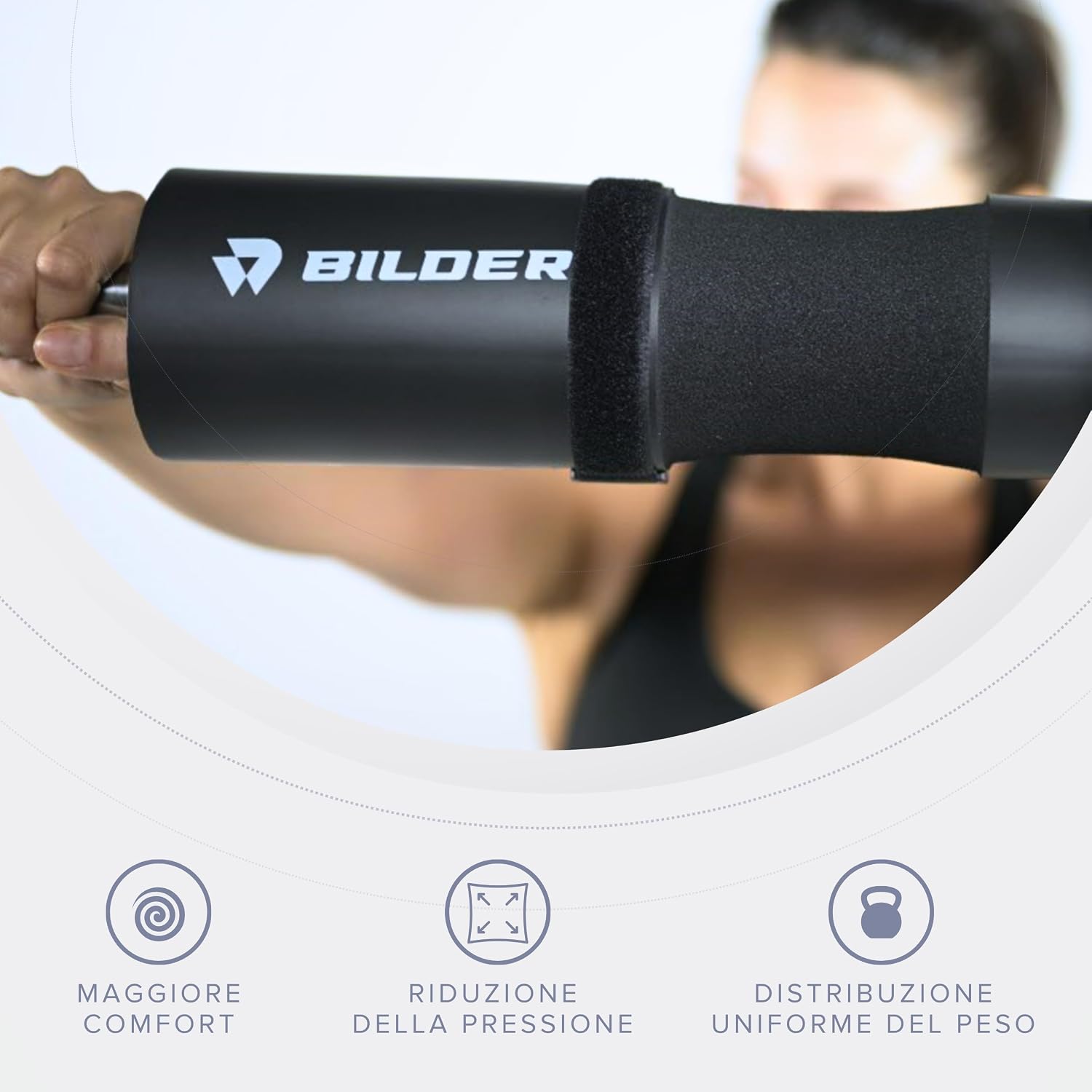 BILDER Barbell Pad Cuscino Bilanciere per Squat e Hip Thrust - 44 x 9 x 9 cm