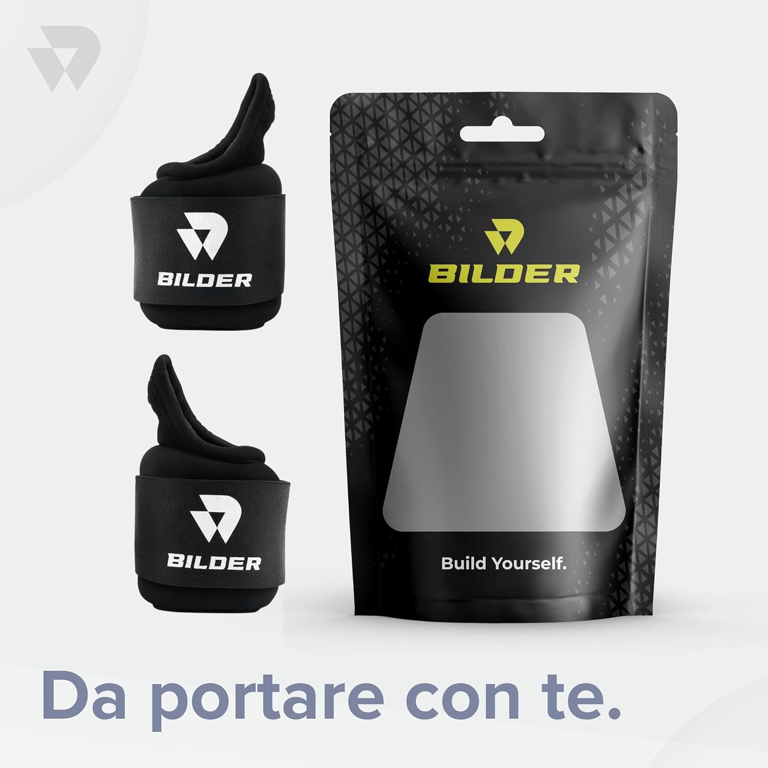 BILDER Coppia Polsini Palestra con Passante per Pollice (45 x 8 cm) 2KG