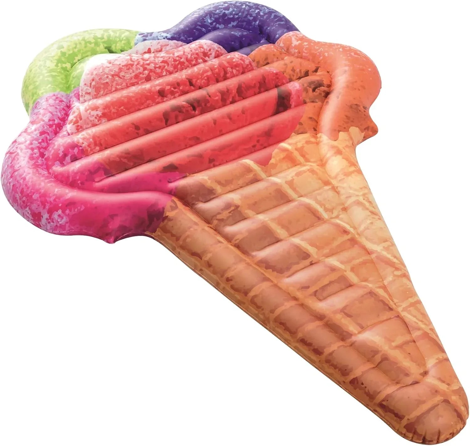 BESTWAY Materassino Gonfiabile Gelato De Luxe (188x130 cm) – Gigante Galleggiante a Forma di Cono con Palline 3D e Tessuto in Rete Bestway