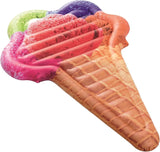 BESTWAY Materassino Gonfiabile Gelato De Luxe (188x130 cm) – Gigante Galleggiante a Forma di Cono con Palline 3D e Tessuto in Rete Bestway