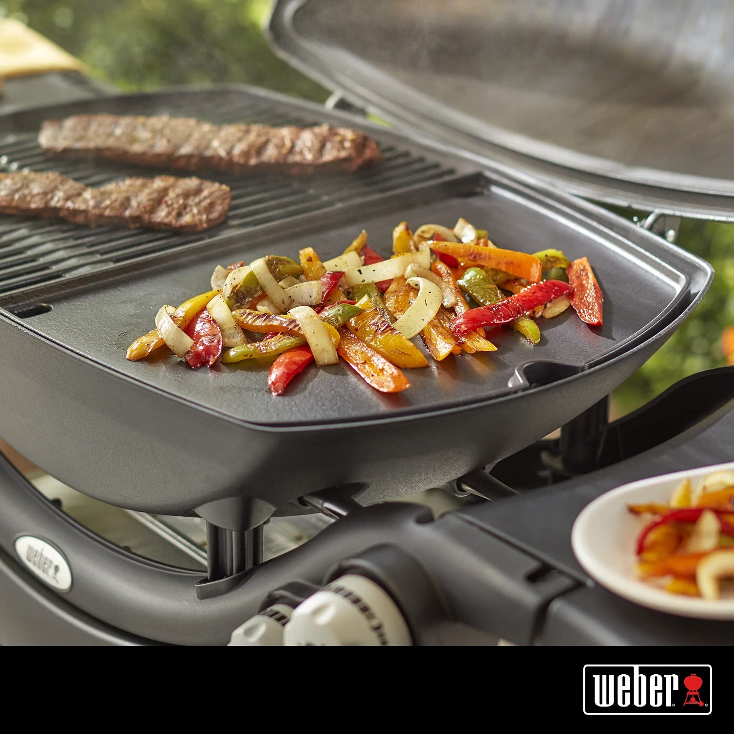 Weber Plancha in Ghisa Smaltata per Serie Q 3000 - Piastra per BBQ 1,3x33x35 cm Articolo n. 6506
