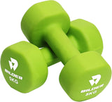 BILDER BLDNEODUMBG5 Coppia Manubri Esagonali in Neoprene Verdi 5 kg (2 x 5 kg) - (21 x 10 x 10 cm)
