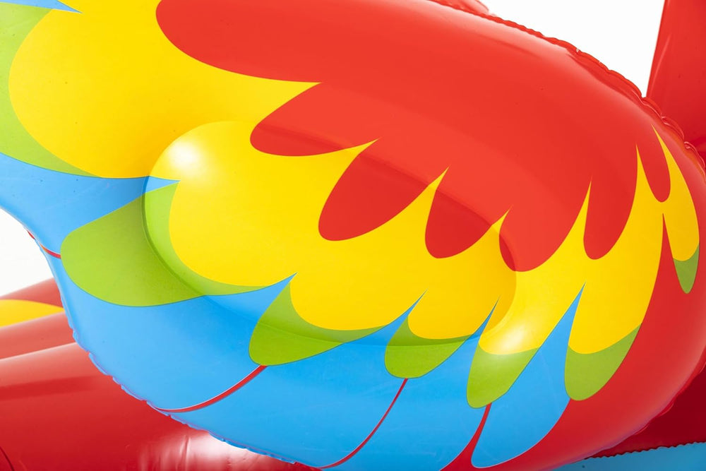 BESTWAY Pappagallo Gonfiabile Cavalcabile (203x132 cm) – Maxi Galleggiante Tropicale con Maniglie per Adulti e Bambini Bestway