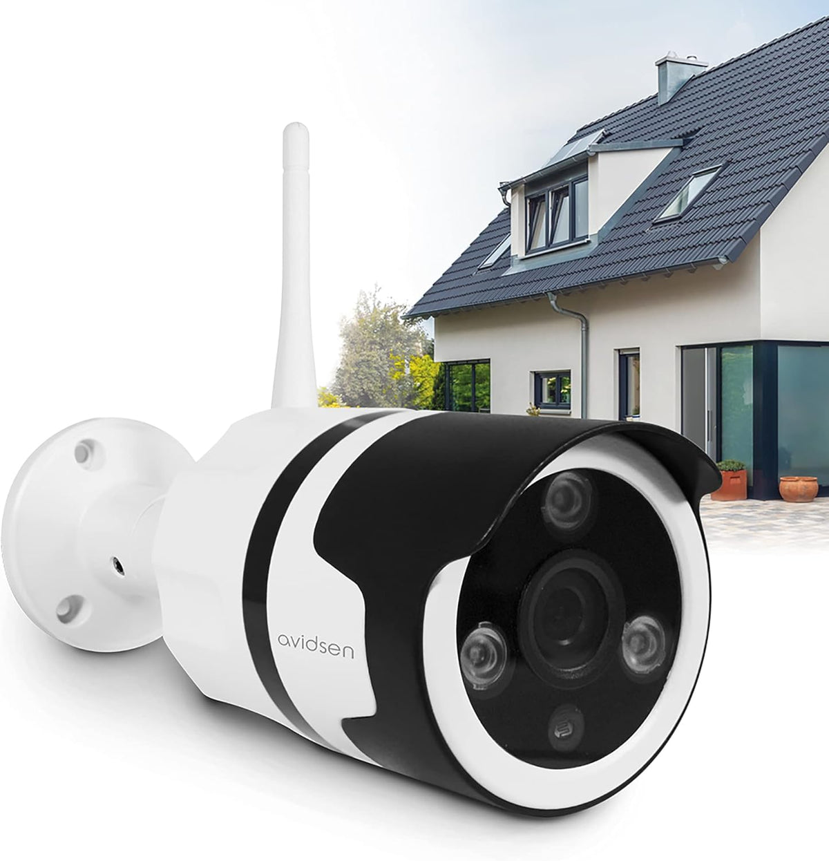 Avidsen Telecamera di Sorveglianza per Esterni IP WiFi 720P Protect Home - 123981 (18 x 8 x 8 cm)