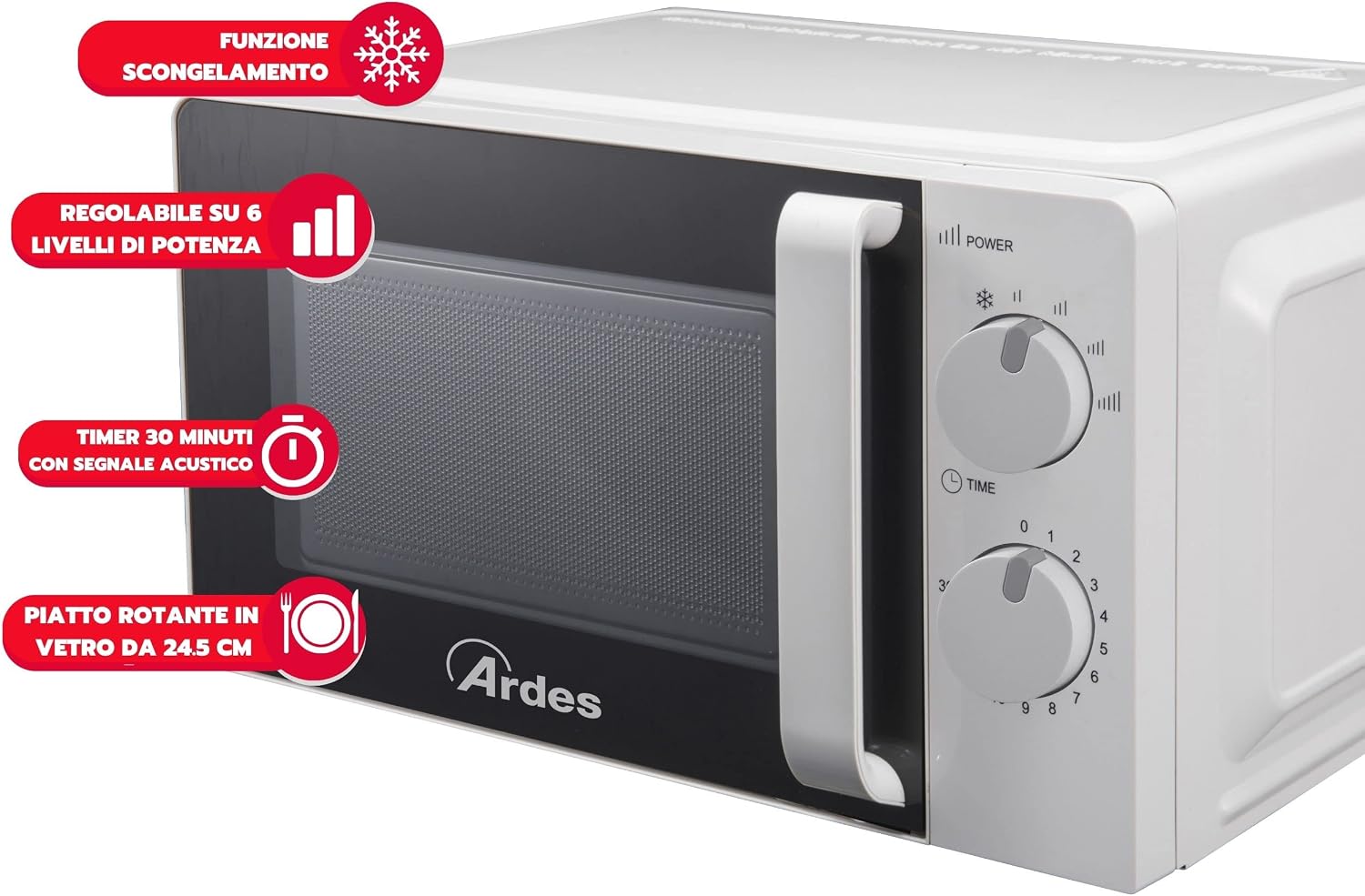 ARDES WAVE AR6520 – Forno a Microonde Compatto 20 L, 700 W