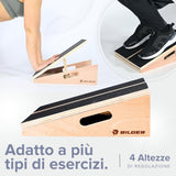 BILDER Slant Board Tavola Inclinata Regolabile in Legno per Allungamento Polpacci - 40 x 32 x 15 cm