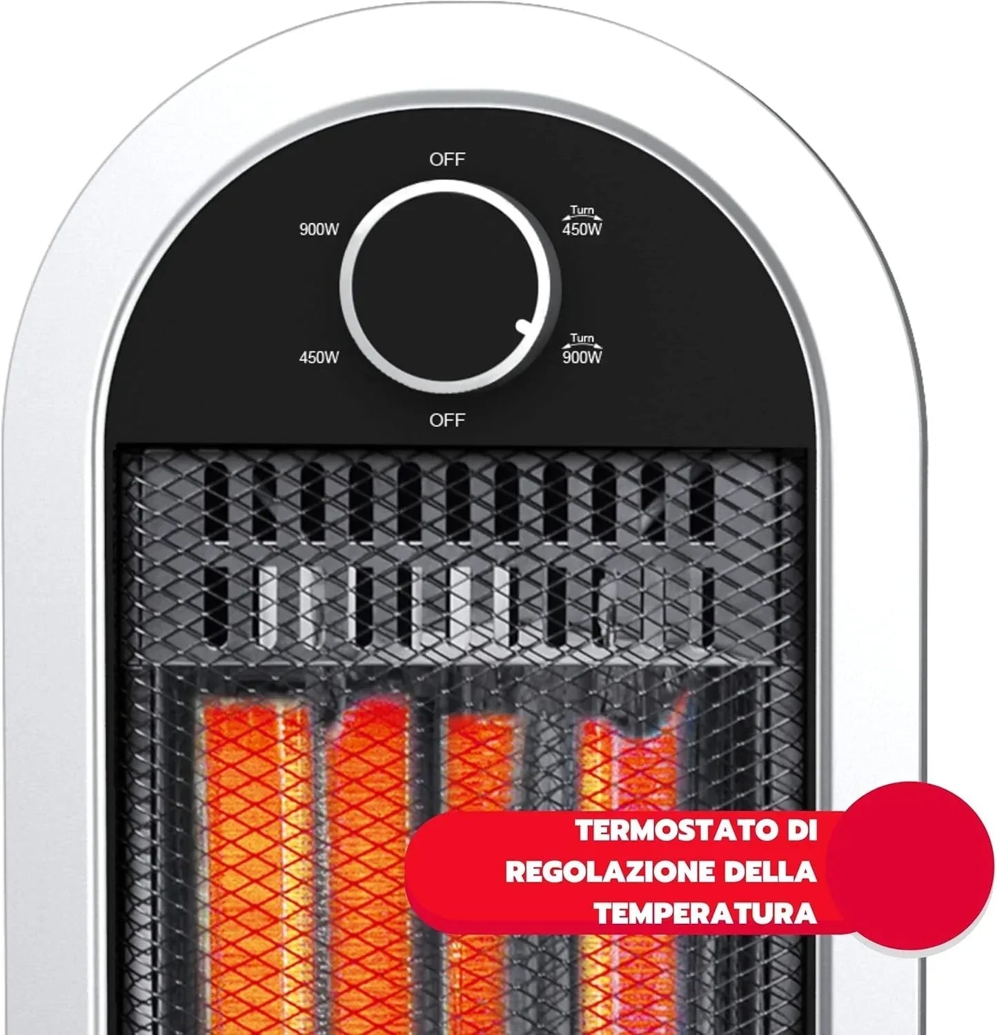 ARDES Stufa a Carbonio Oscillante – Modello TIZZO AR4B01 (900W) Ardes