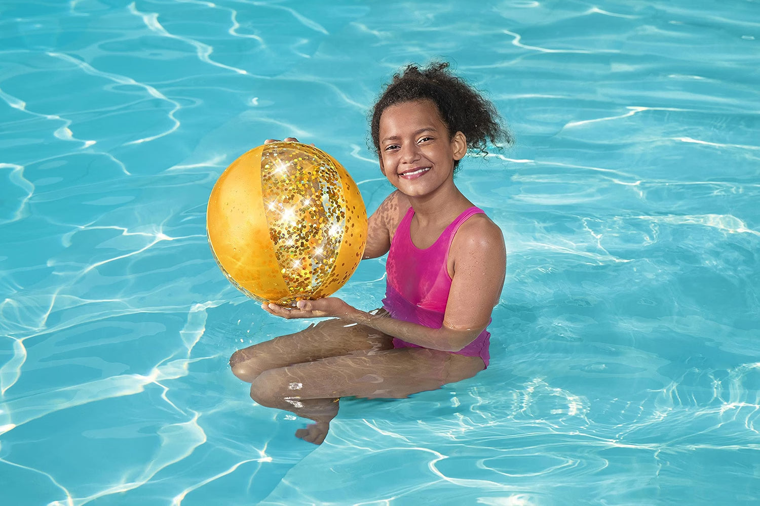 Bestway 31050 Pallone Gonfiabile da Spiaggia Glitter Fusion Ø 41 cm