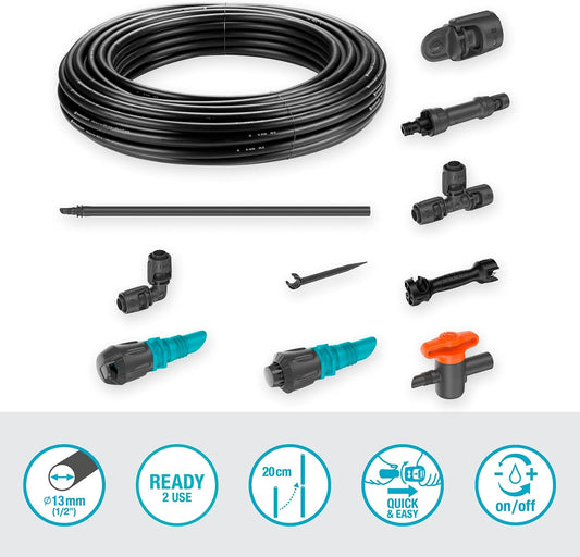 Gardena Set Irrigazione per Orti e Aiuole Micro-Drip-System 13450-20 - Kit per Annaffiatura a Goccia Fino a 40 mq