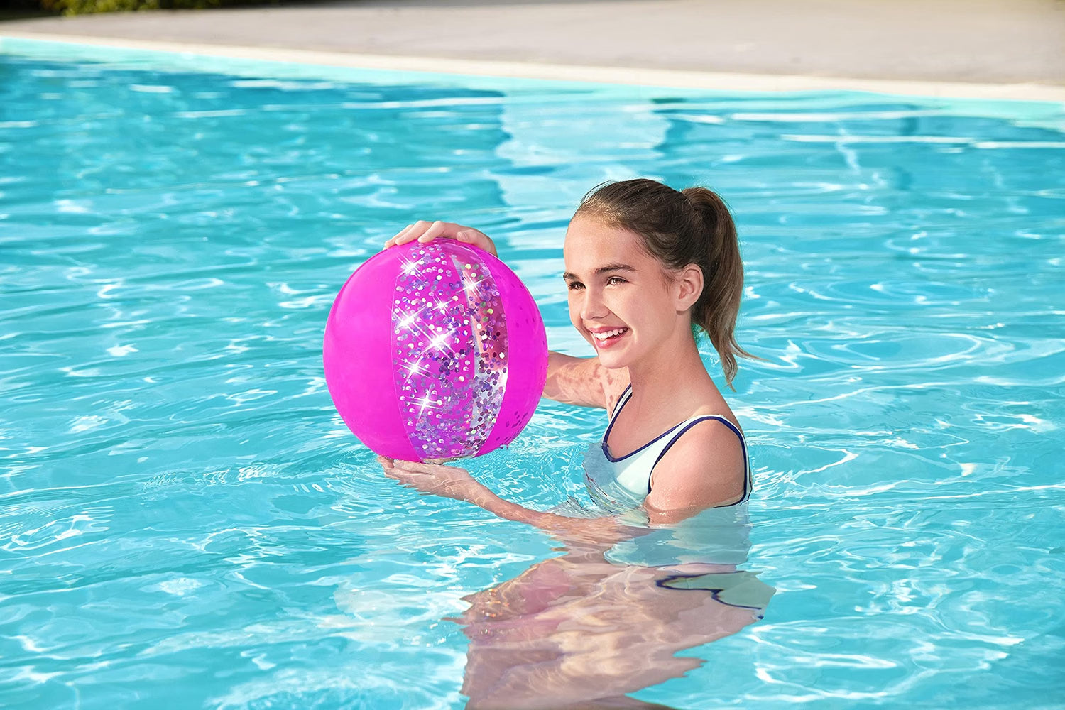 Bestway 31050 Pallone Gonfiabile da Spiaggia Glitter Fusion Ø 41 cm