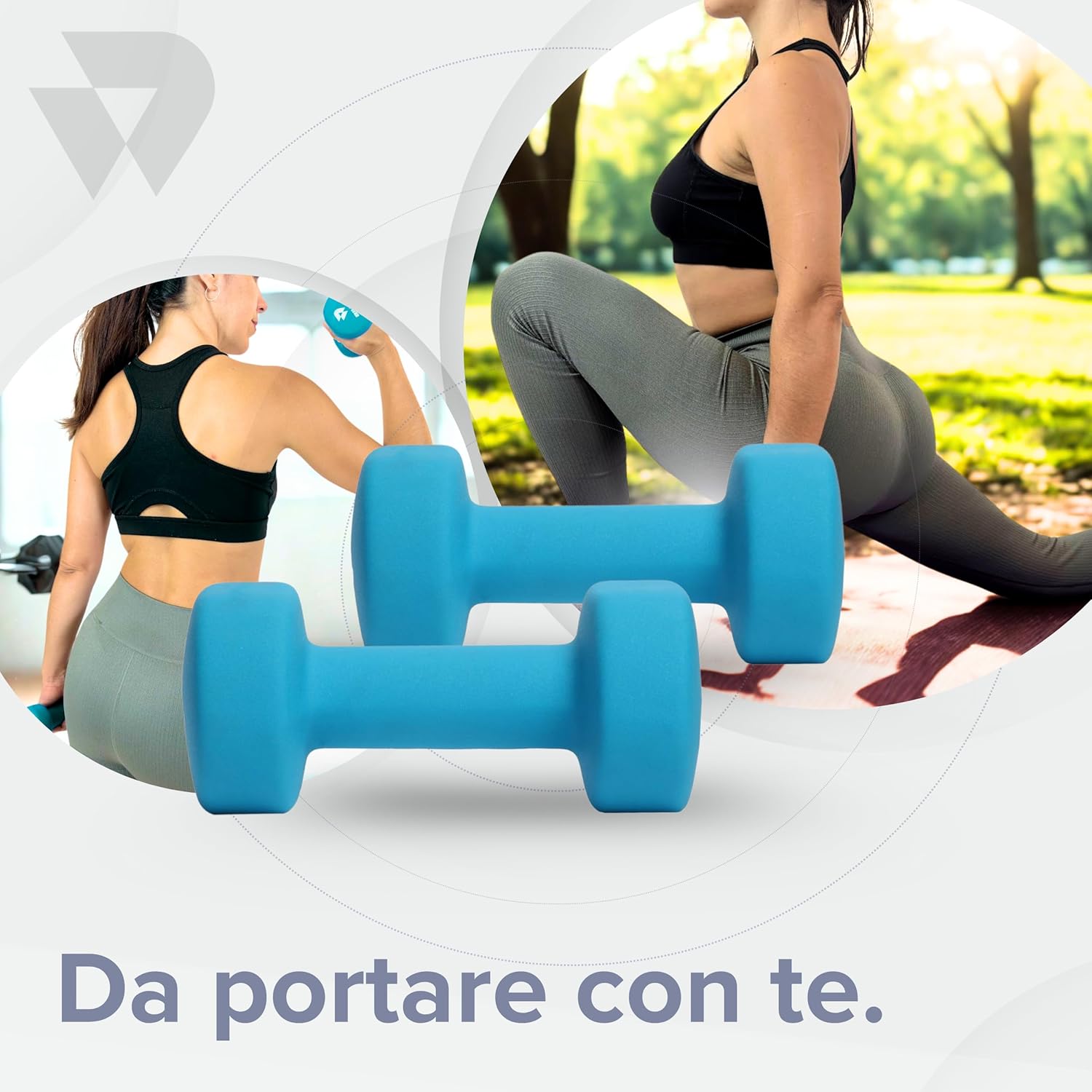 BILDER BLDNEODUMBLB4 coppia manubri da 4 kg azzurri