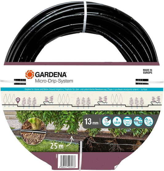 Gardena Micro-Drip-System Tubo Gocciolante 13 mm (1/2"), 25 m, 1,6 l/h - 13503-20