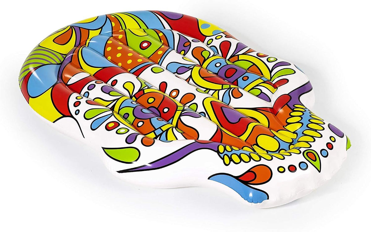 Bestway 43194 Isola Gonfiabile Mexi-Skull - Materassino Teschio Messicano (193 x 141 cm)