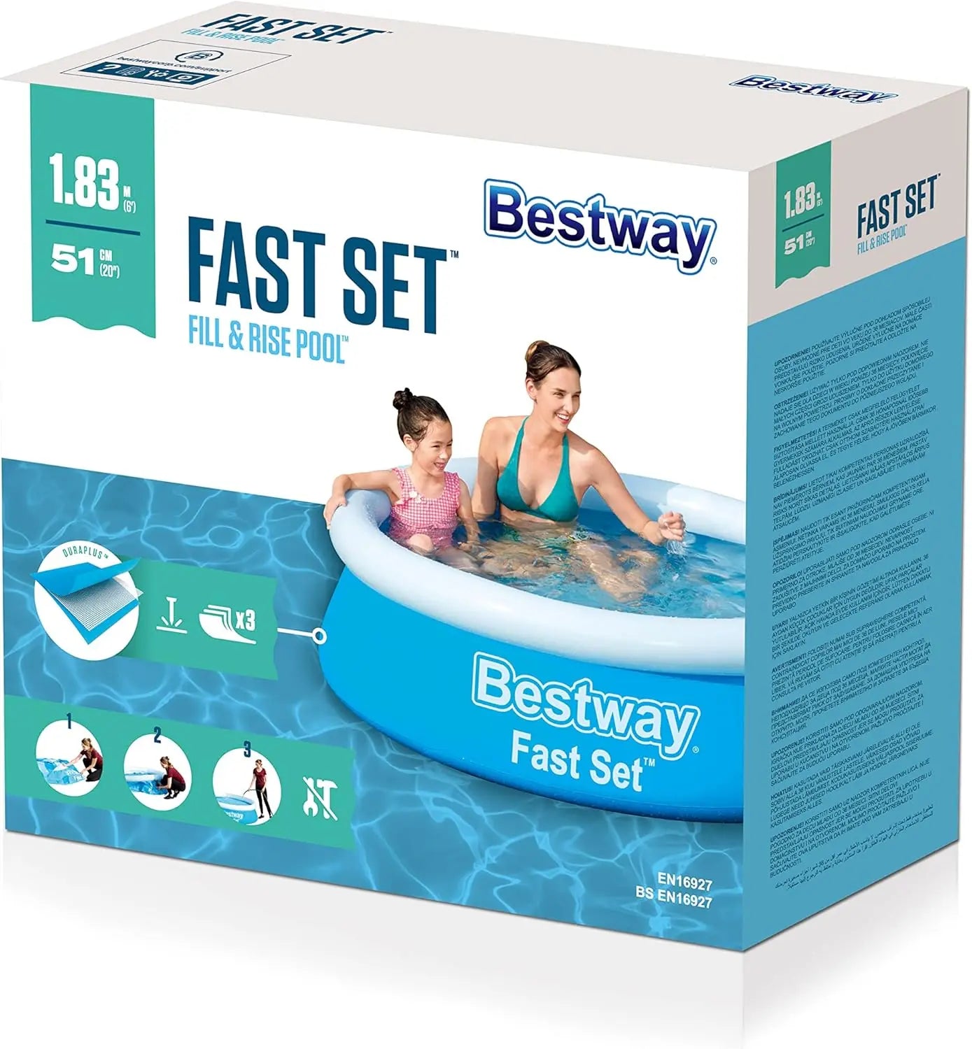 Piscina gonfiabile fuori terra Bestway 57392-4 Fast Set 183 x 51 cm Bestway