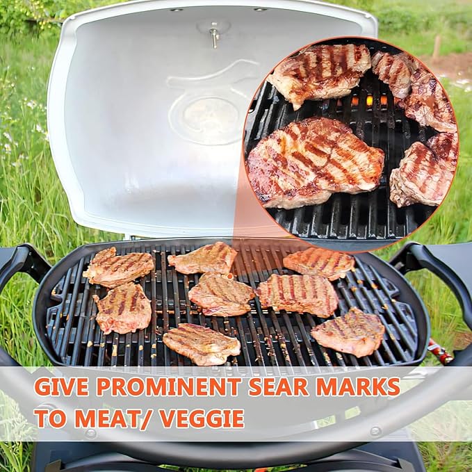 WEBER (Ricambio Compatibile) Set Griglie di Cottura in Ghisa (63.5 x 45.2 cm) – Ricambio Sostitutivo per Barbecue a Gas Serie Q 300, Q 3000 e Simili Weber