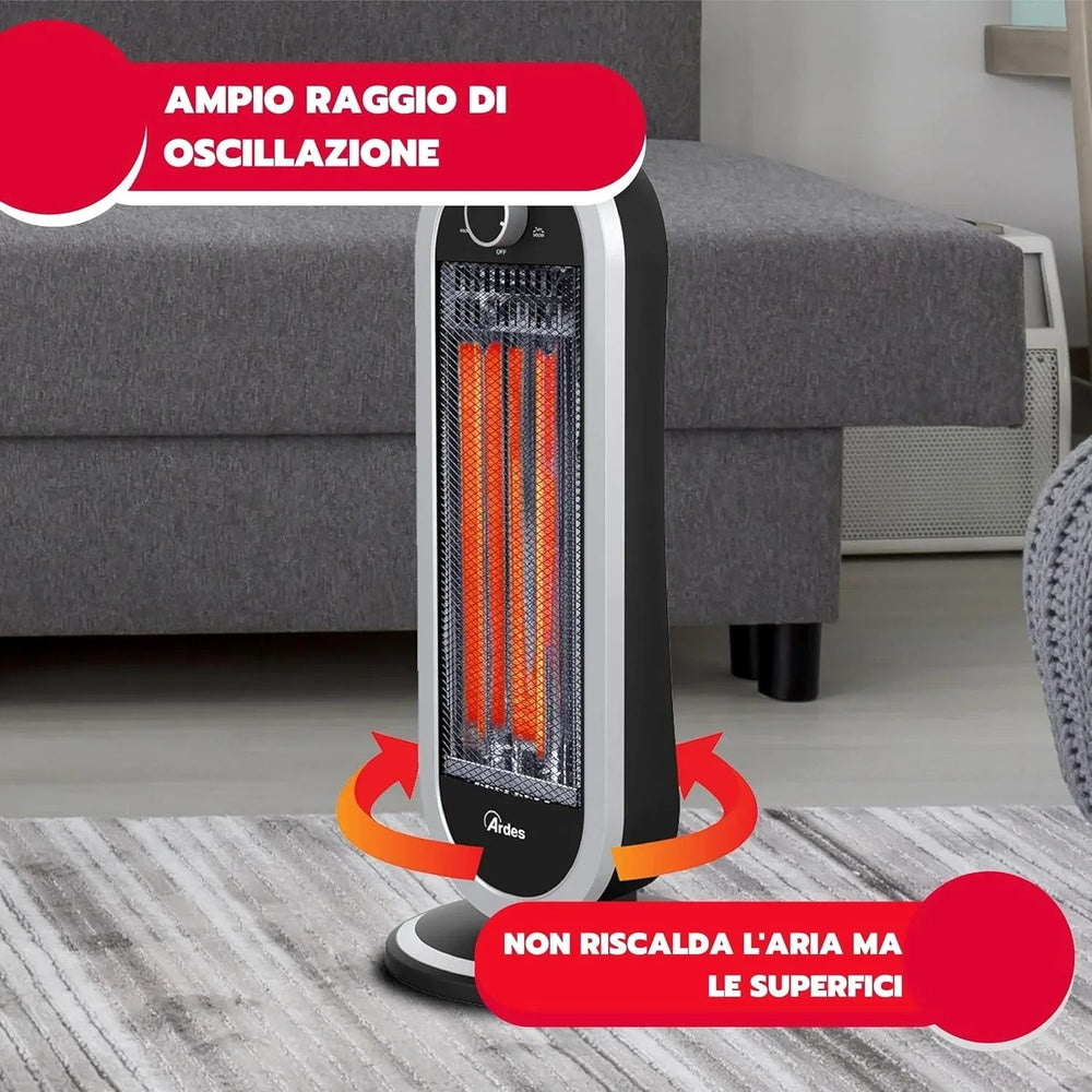 ARDES Stufa a Carbonio Oscillante – Modello TIZZO AR4B01 (900W) Ardes