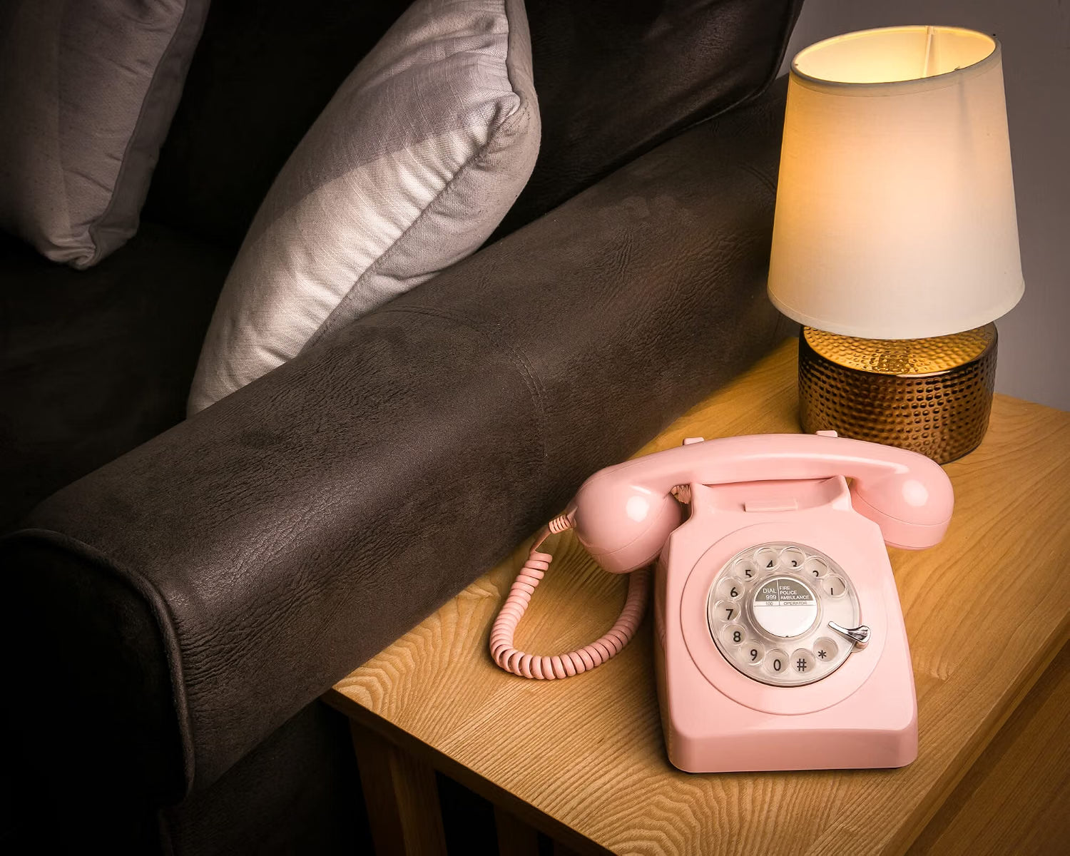 GPO Retro 746 Rotary Pink – Telefono fisso vintage rosa con quadrante rotante