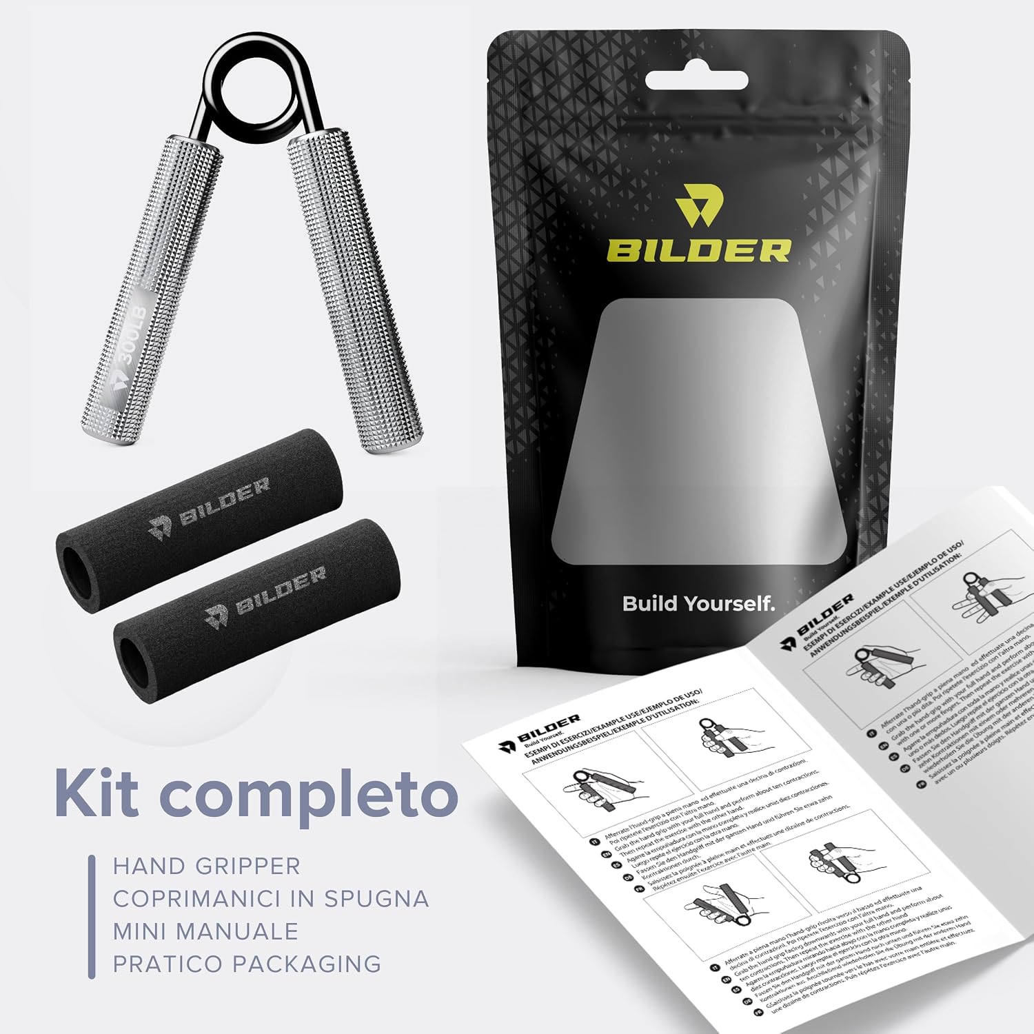 BILDER Hand Grip Pinza Rinforza Mani e Avambracci in Metallo (14 x 10 x 2 cm)