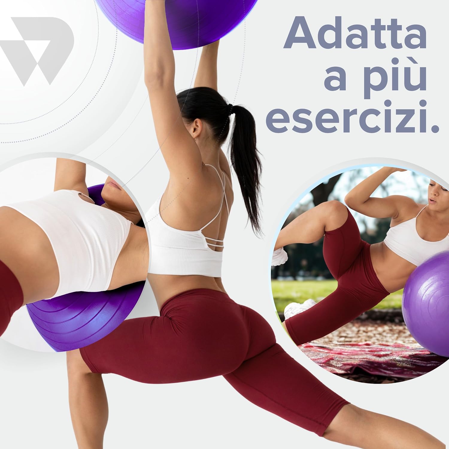 BILDER Fitball 65 cm – Palla Fitness Antiscivolo con Pompa