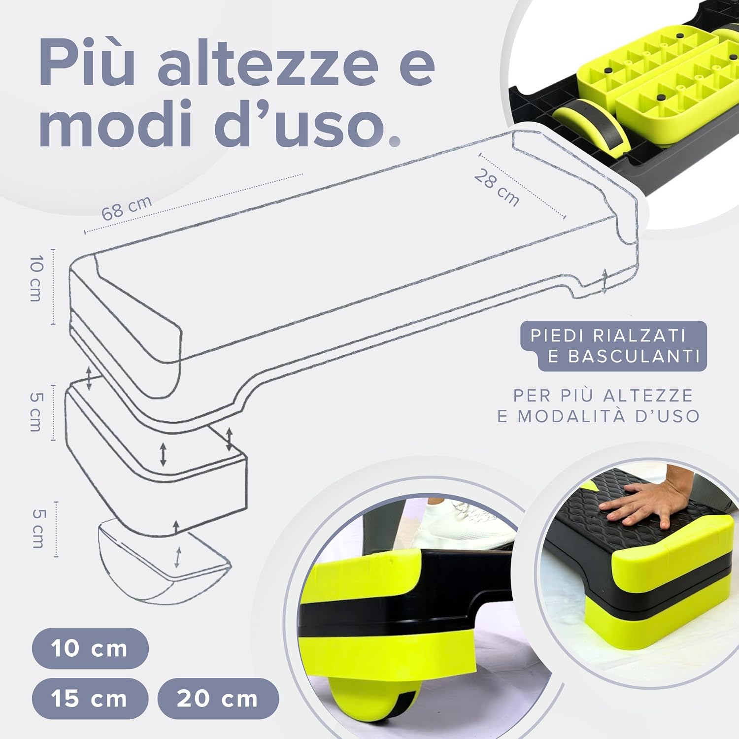 BILDER Step per Allenamento Aerobico e di Equilibrio - 68 x 28 x 15 cm