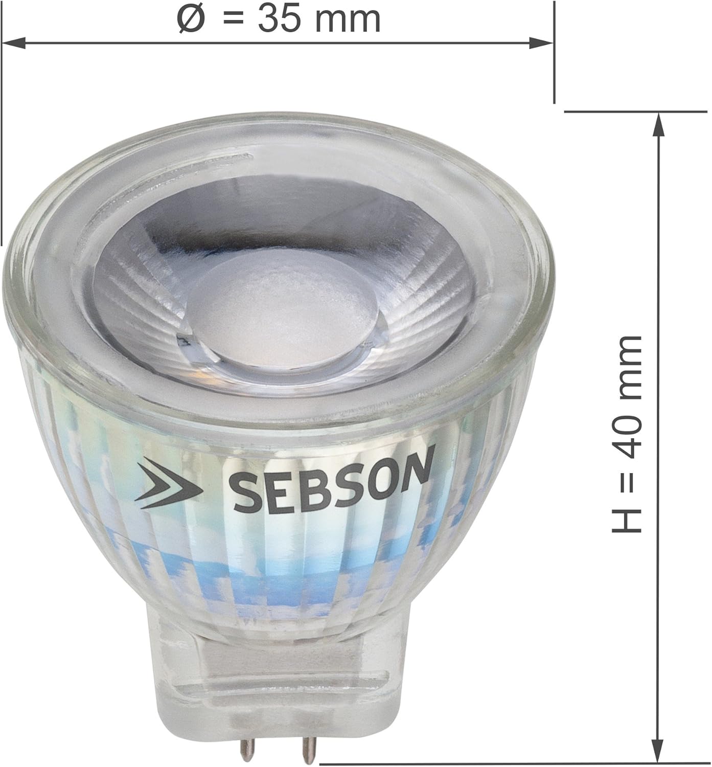 Set 4 Lampadine LED MR11 GU4 12V 3W SEBSON - 2900K