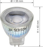 Set 4 Lampadine LED MR11 GU4 12V 3W SEBSON - 2900K