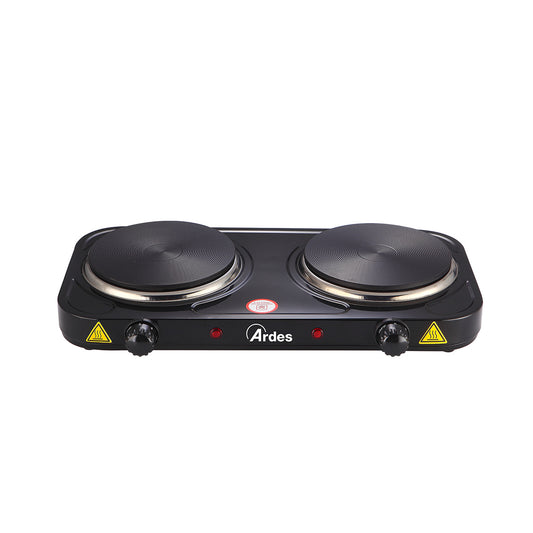 Ardes AR1F20 TIKAPPA F20 - Fornello Elettrico 2 Piastre in Ghisa Ø 15,5 cm (2000W)