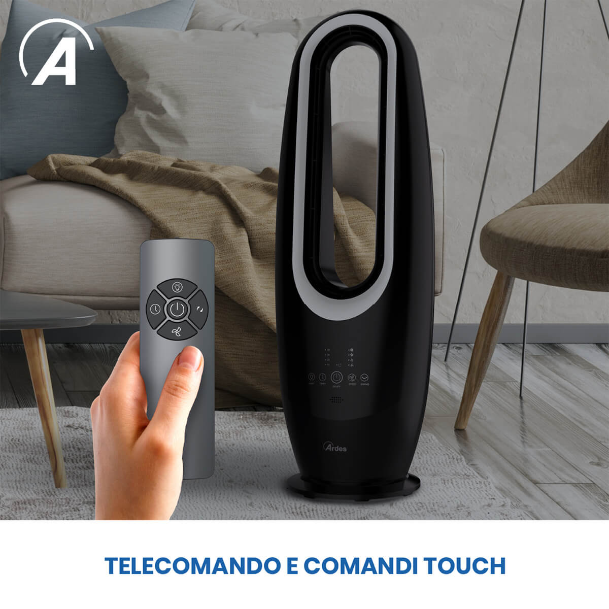 Ardes AR5BL3 DARK MUNA XXL Acceleratore d'Aria Senza Pale - Altezza 85 cm