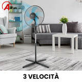 Ardes AR5ST40PN STEELO 40PN Ventilatore a Piantana 40 cm - Altezza Regolabile 100-120 cm