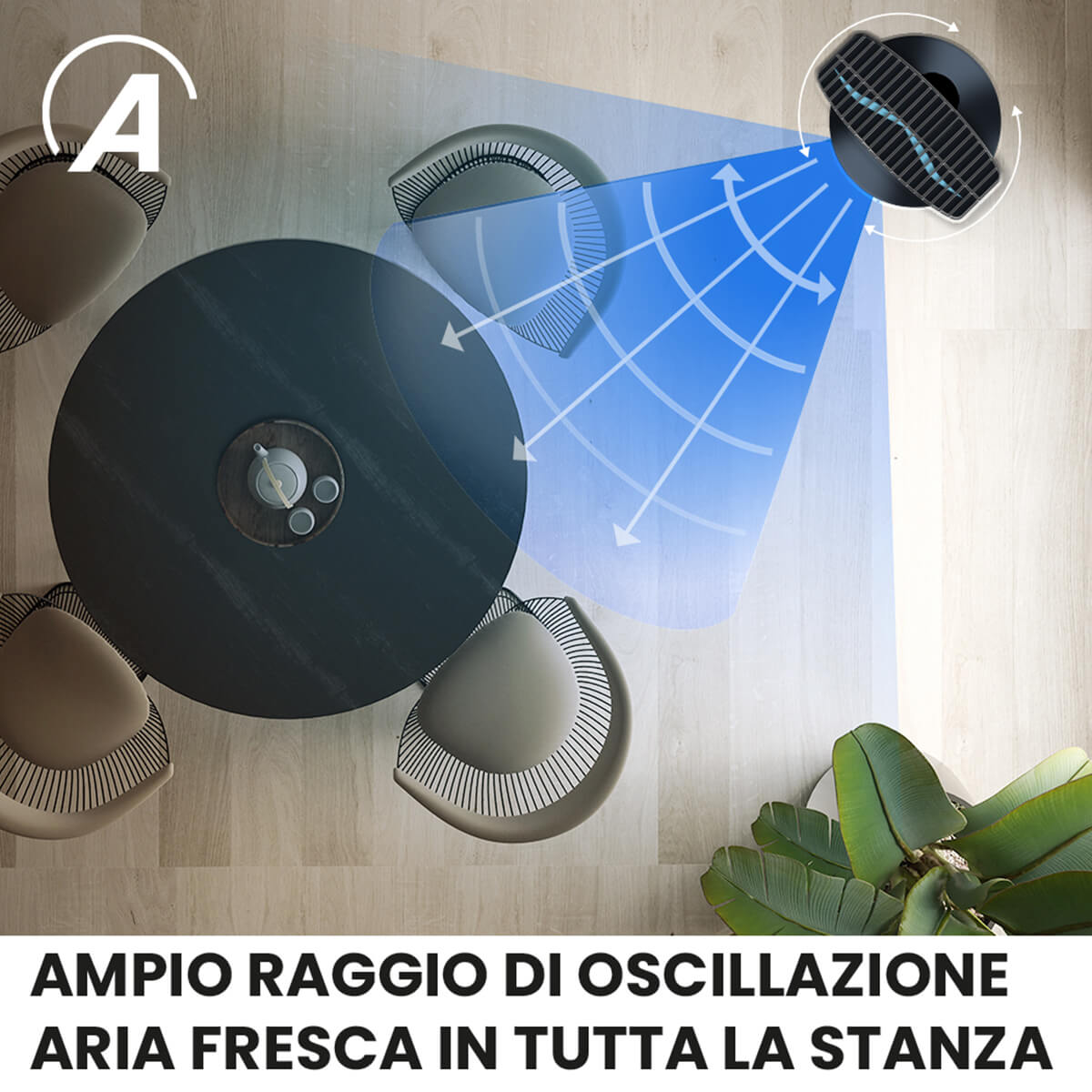 Ardes AR5ST40PN STEELO 40PN Ventilatore a Piantana 40 cm - Altezza Regolabile 100-120 cm