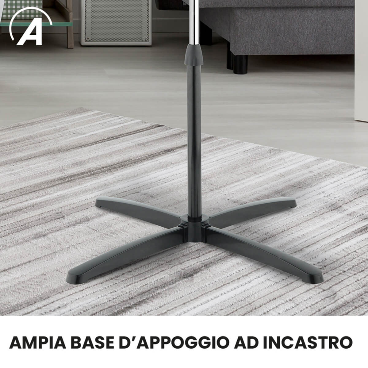 Ardes AR5ST40PN STEELO 40PN Ventilatore a Piantana 40 cm - Altezza Regolabile 100-120 cm