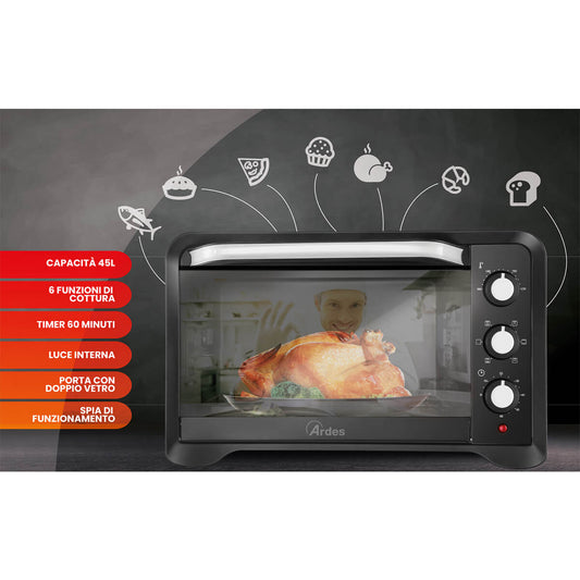 Ardes AR6245PB MAGNUS 45L Forno Elettrico Ventilato - 56,4 x 41,5 x 36,3 cm