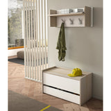 TERRANEO Pannello Appendiabiti da Parete con Ampio Ripiano Superiore e 3 Ganci – Soluzione Salvaspazio per Ingresso e Corridoio Terraneo