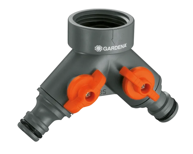 GARDENA Rubinetto a 2 Vie per Rubinetti con Filettatura 33,3 mm (G 1") e 26,5 mm (G 3/4") - 938-20