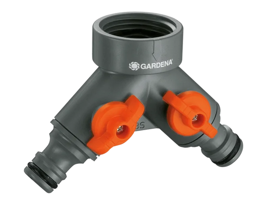 GARDENA Rubinetto a 2 Vie per Rubinetti con Filettatura 33,3 mm (G 1") e 26,5 mm (G 3/4") - 938-20