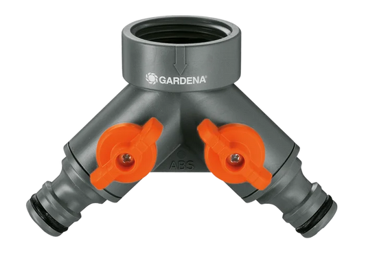 GARDENA Rubinetto a 2 Vie per Rubinetti con Filettatura 33,3 mm (G 1") e 26,5 mm (G 3/4") - 938-20
