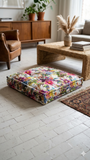 Cuscino Seduta Pavimento 80x80 cm Fantasia Floreale Imbottito Arredo Casa