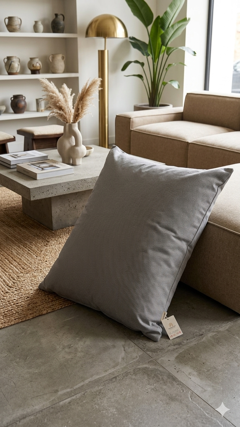 Cuscino da Esterno 80x60 Grigio Scuro - Sfoderabili e Idrorepellenti