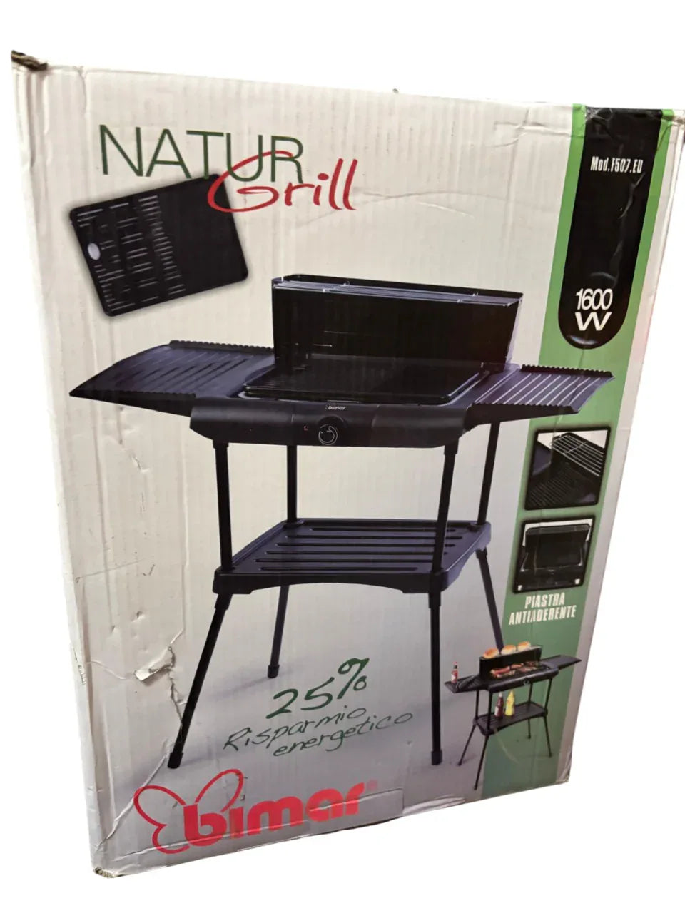 Barbecue Elettrico Natur Grill con Supporto da Pavimento – Risparmio Energetico 25% | BIMAR Bimar