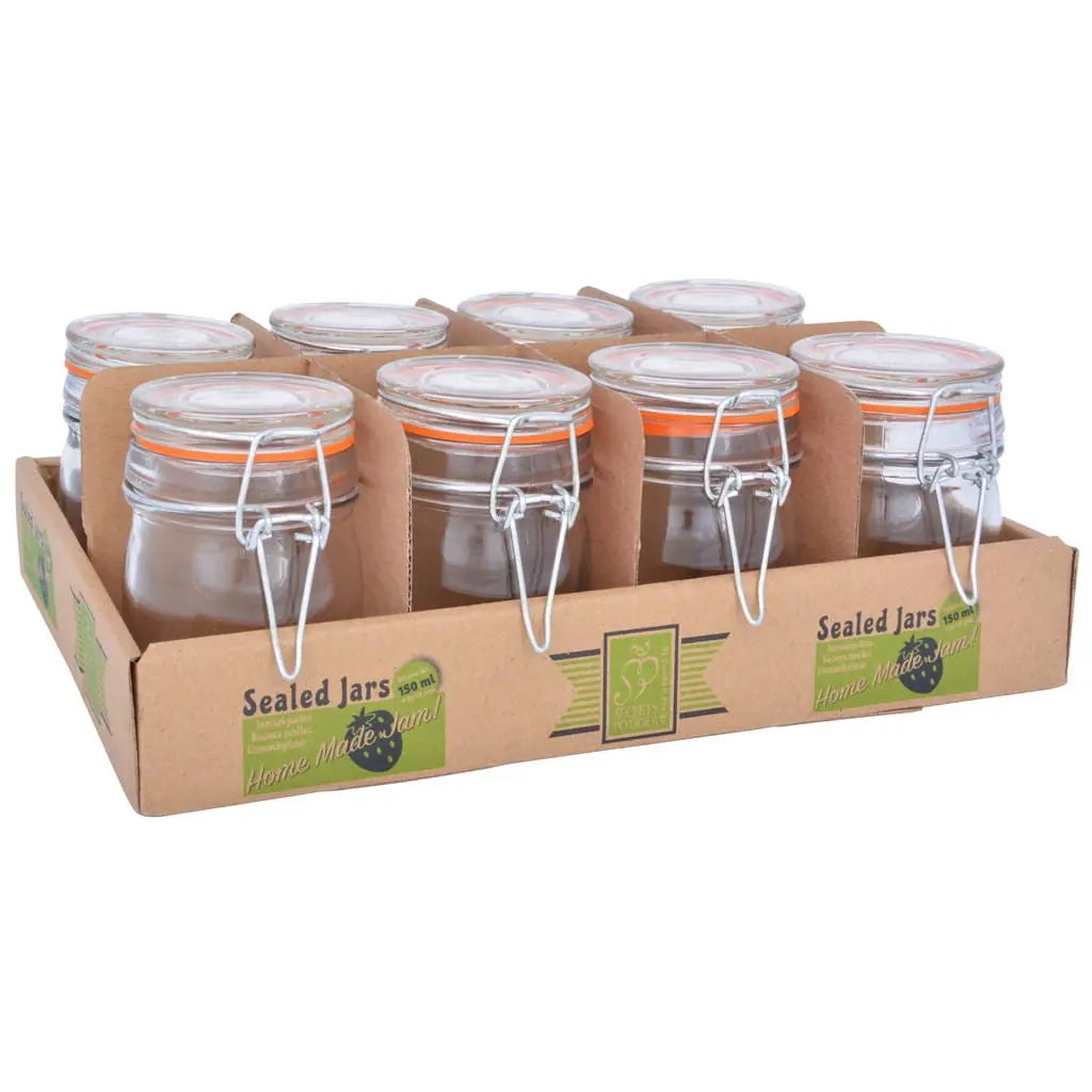 Esschert Design Set 8 Barattoli in Vetro Medi (Taglia M) con Tappo a Chiusura Flip-Top/Meccanica Esschert Design