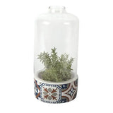 Vaso portoghese tondo con campana protettiva di vetro Bavicchi