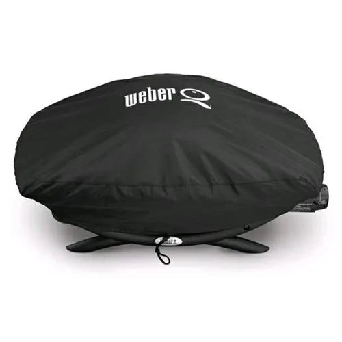 WEBER Custodia Protettiva in Vinile Premium (Art. 7118 / 6551) – Telo Impermeabile per Barbecue Serie Q 200/2000 (Con Carrello Fisso) Weber