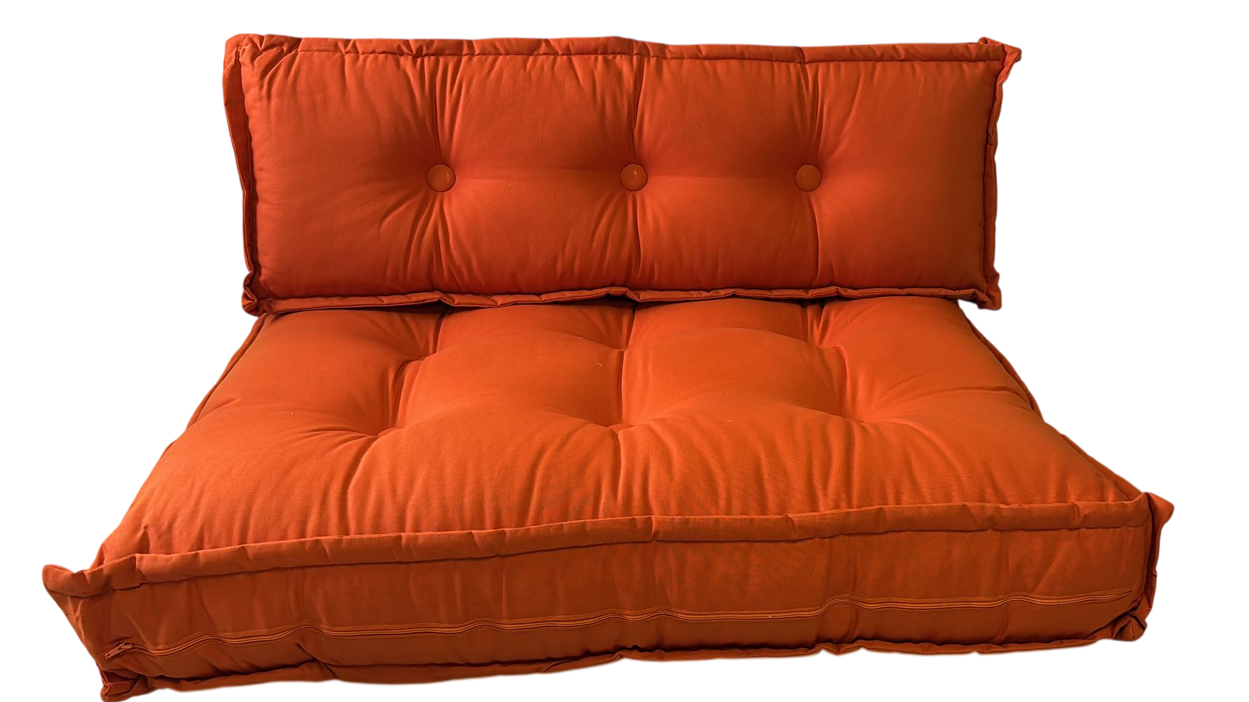 Set 2 Cuscini da Esterno per Pallet (Seduta + Schienale) 120x80 / 120x40 - Arancione