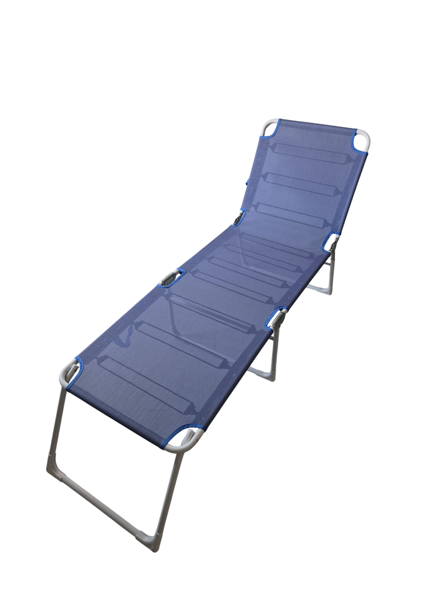 Fiam AMIGO 40 Lettino Tripartito Alto Alluminio Bianco e Blu